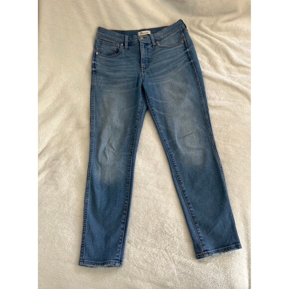 Madewell 10” high rise skinny crop jeans 29 faded and distressed - Picture 2 of 12
